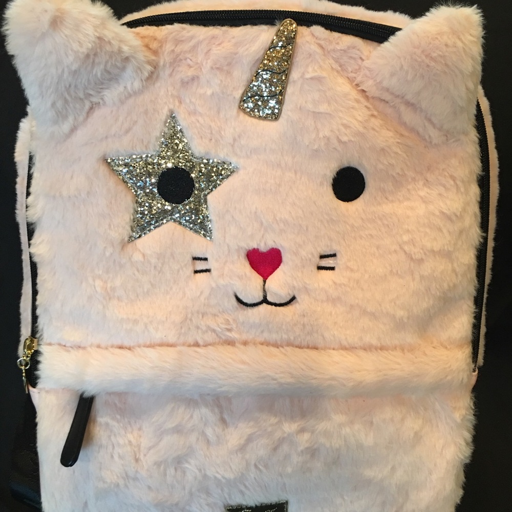 SOLD. Betsey Johnson NWT Cat Plush Backpack - Picture 2 of 8